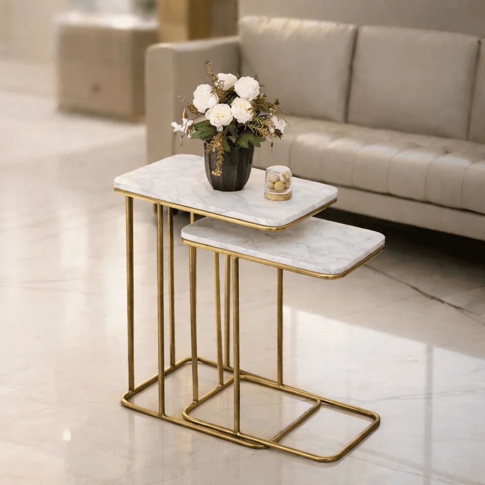 iron frame handmade rectangular sofa side tables